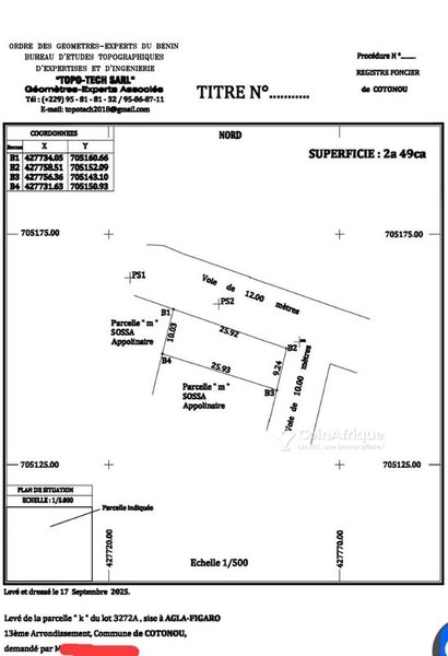 Parcelle de 249 m² en angle de rue