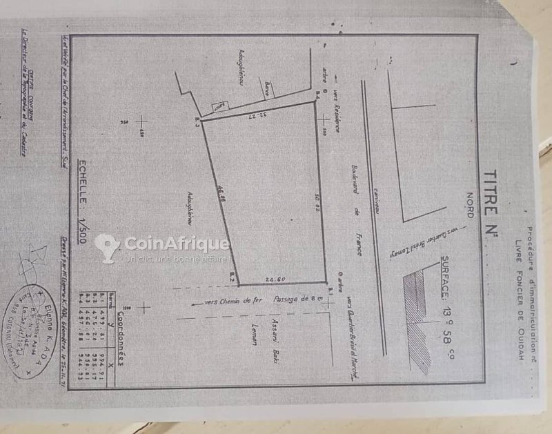 Terrain exceptionnel de 1358 m² avec titre foncier personnel en zone touristique