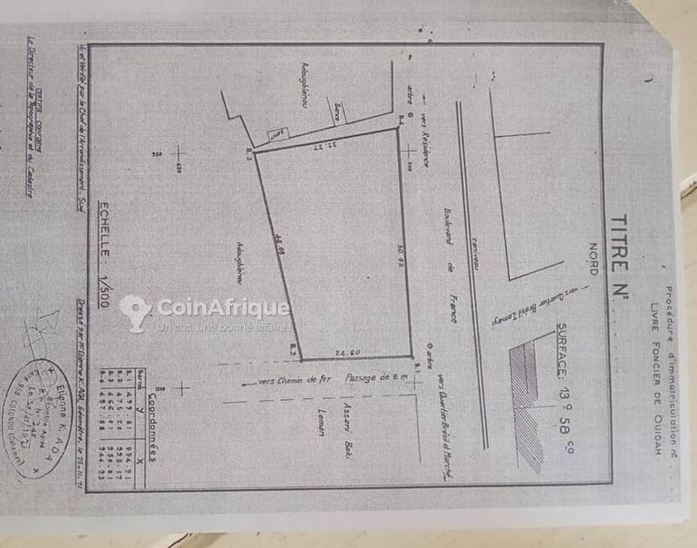 Terrain exceptionnel de 1358 m² avec titre foncier personnel en zone touristique