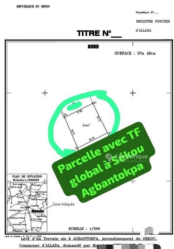Terrain constructible de 346 m² avec titre foncier et accès privilégié