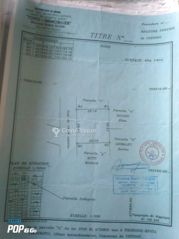 Terrain viabilisé de 414 m² avec documents complets et emplacement stratégique