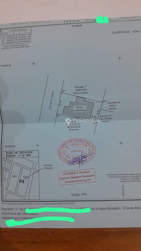 Terrain de 320 m² avec titre foncier personnel sécurisé