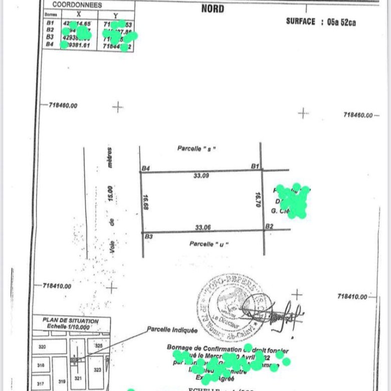 Terrain de 1097m² avec titre foncier et parcelle clôturée