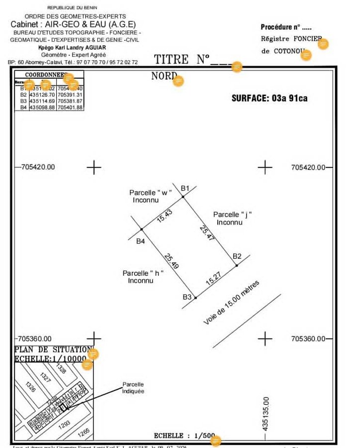 Terrain spacieux de 391 m² avec documents légaux complets