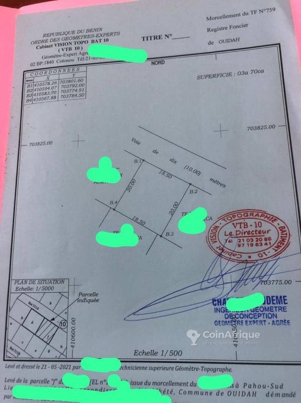 Terrain de 370 m² avec documents légaux complets et facilités de paiement