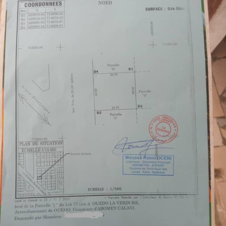 Terrain en vente en première position du goudron avec titre foncier sécurisé