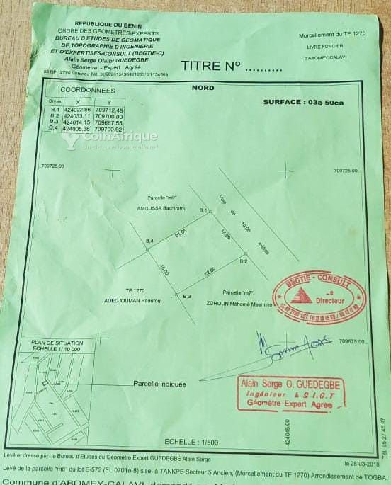 Terrain clôturé de 350 m² avec documents vérifiés et vidéo disponible