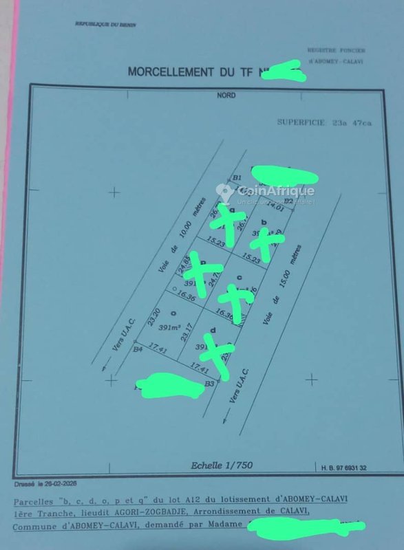 Terrain spacieux de 391 m² dans un domaine sécurisé et bien situé