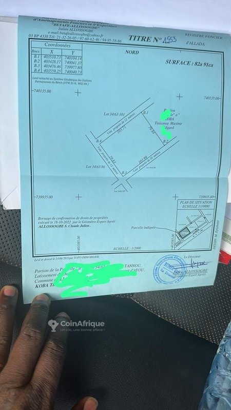 Terrain spacieux de 8290 m² avec titre foncier et électrification