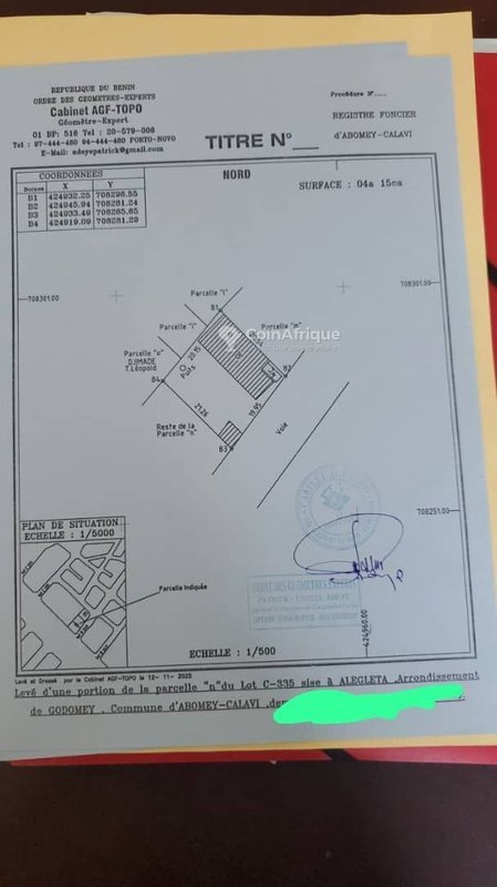 Terrain constructible de 415 m² avec documents officiels et emplacement stratégique