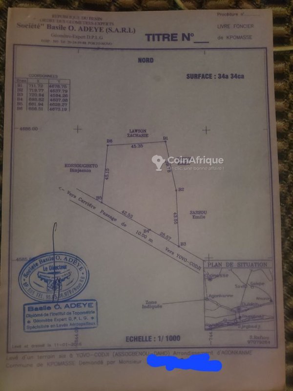 Terrain exceptionnel composé de six parcelles avec documents légaux complets