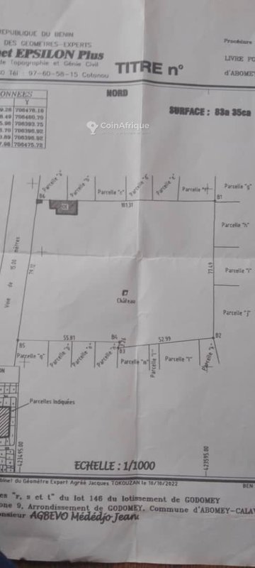 Terrain spacieux de 8335 m² clôturé avec titre foncier personnel