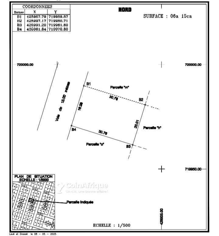 Terrain constructible de 615 m² avec attestation de recasement et permis d'habiter