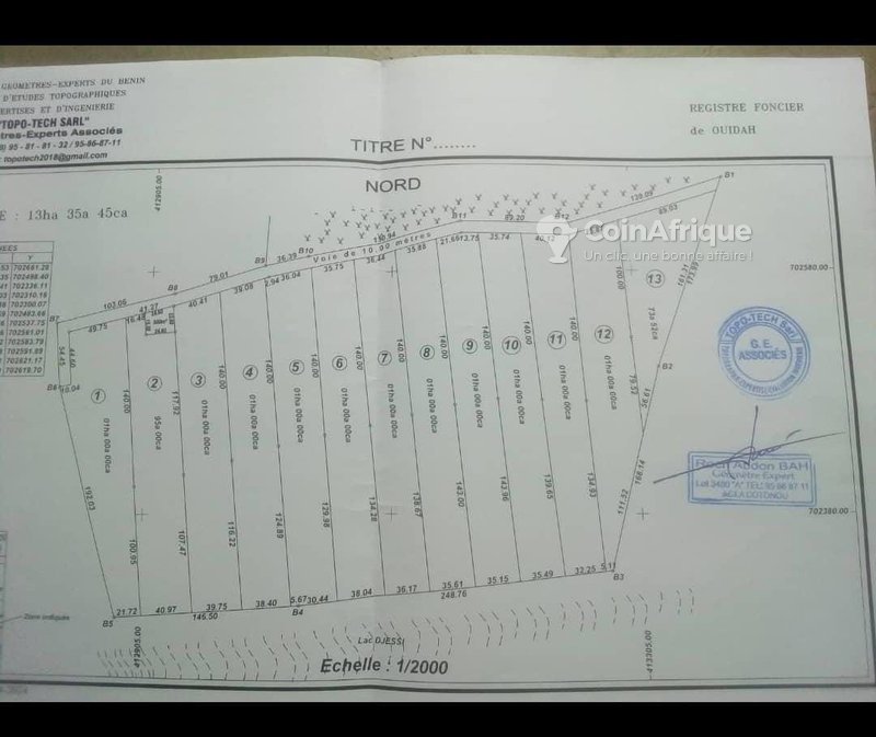 Terrain de 13 hectares à vendre