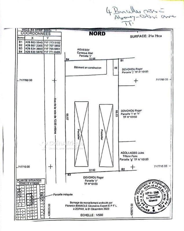 Terrain spacieux de 2179 m² avec titre foncier - 4 parcelles réunies