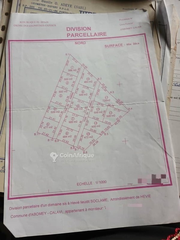 Terrain exceptionnel de 8730 m² divisé en 15 parcelles avec documents notariés