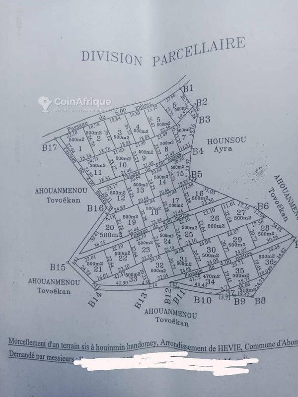 Terrain de 500 m² avec titre foncier et documents légaux complets