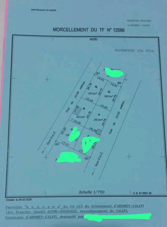 Terrain exceptionnel de 6 parcelles avec emplacement privilégié près du goudron