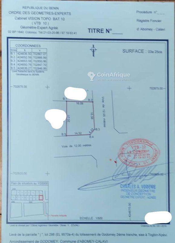 Terrain clôturé avec titre foncier personnel et électrification disponible