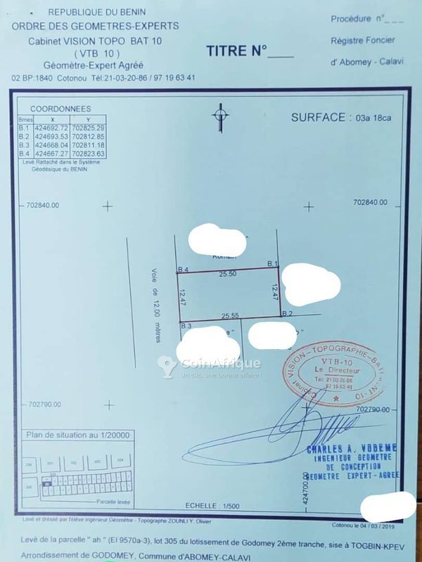 Terrain clôturé avec titre foncier personnel et électrification disponible