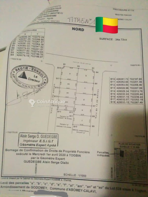Terrain exceptionnel de 3472m² avec titre foncier personnel et domaine clôturé