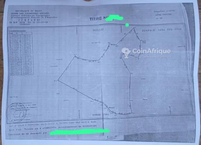 Terrain spacieux de 12 hectares avec titre foncier global