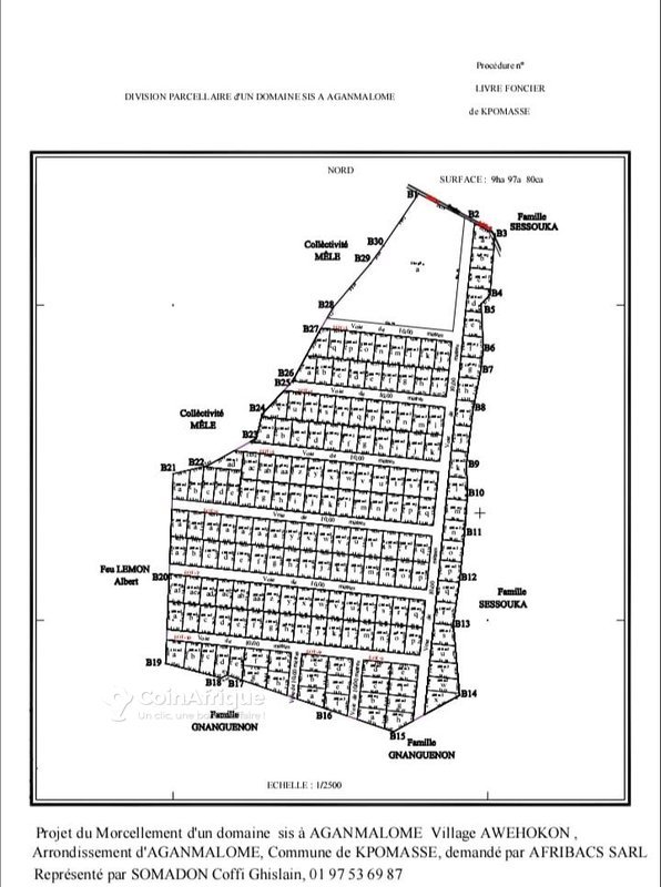 Terrain constructible de 400 m² avec voies spacieuses et titre foncier en cours
