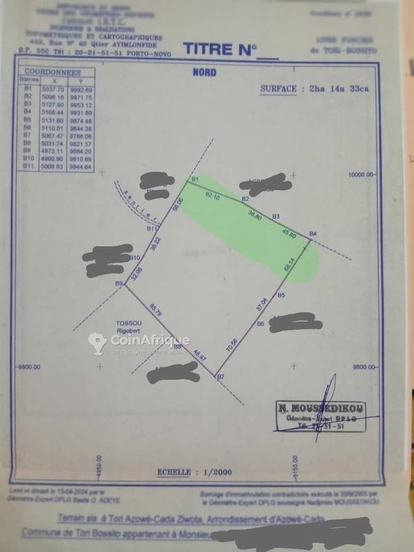 Terrain exceptionnel de 21 433 m² avec titre foncier personnel