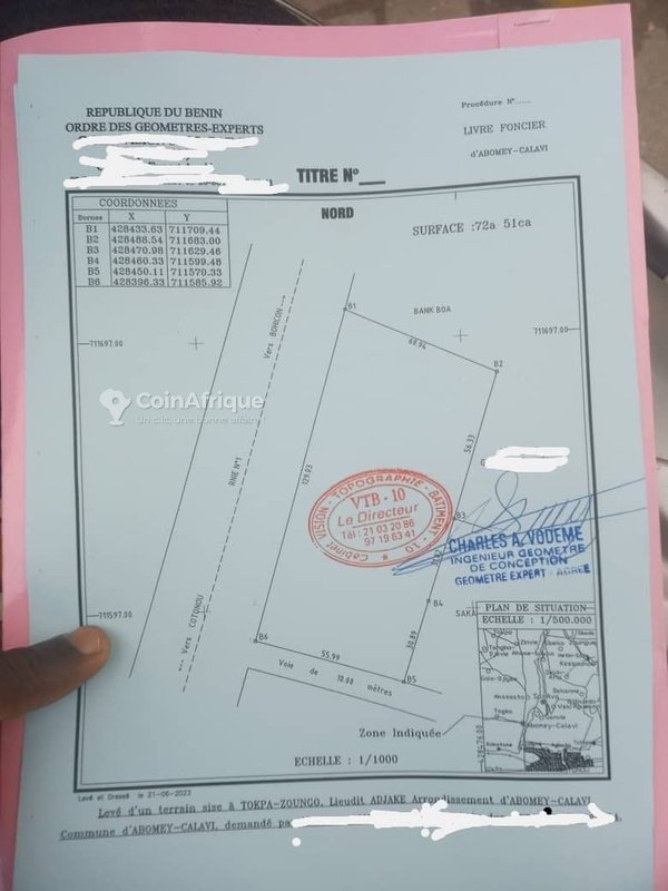 Terrain exceptionnel de 7251 m² en angle de rue avec accès direct au goudron inter-états