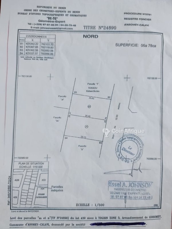 Terrain premium de 678 m² avec titre foncier personnel et parcelles clôturées