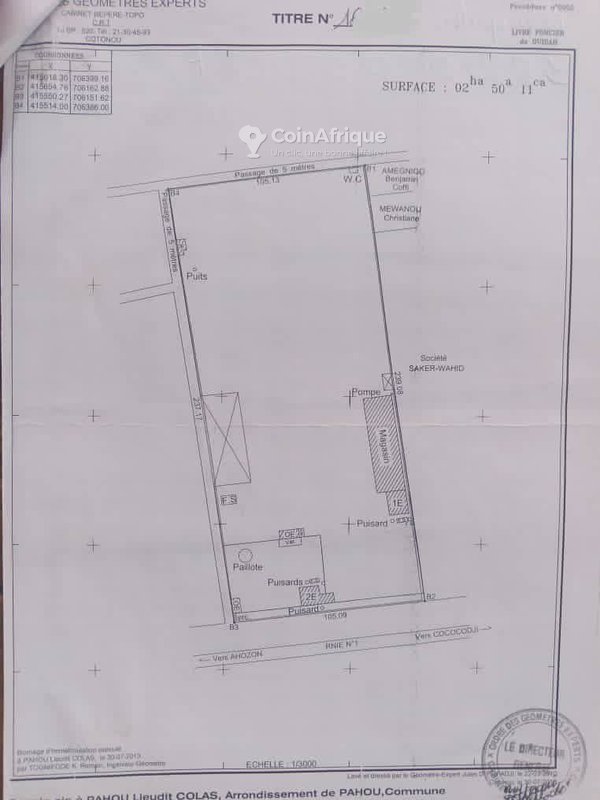 Terrain constructible de 1406 m² avec documents légaux complets – Idéal pour projet commercial ou résidentiel