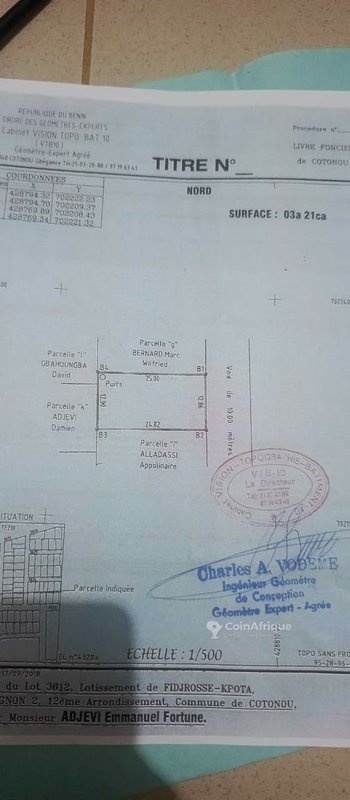 Terrain viabilisé de 321 m² à Fidjrossè Plage – Emplacement privilégié près de la mer