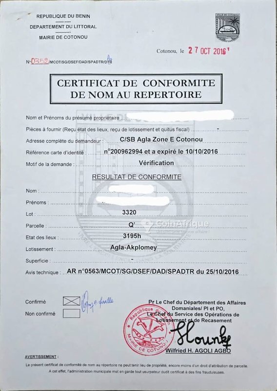 Terrain à vendre avec titre foncier en cours et documents complets