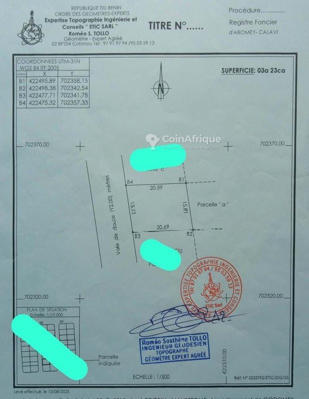 Terrain viabilisé de 323 m² avec documents cadastraux complets