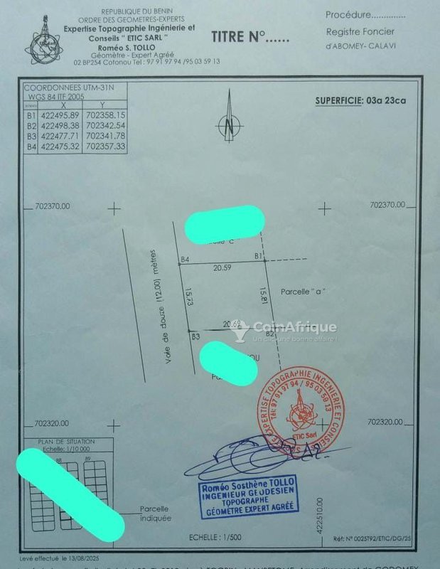 Terrain viabilisé de 323 m² avec documents cadastraux complets