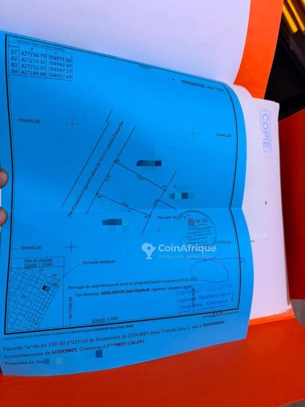 Terrain exceptionnel de 759 m² avec clôture et titre foncier personnel
