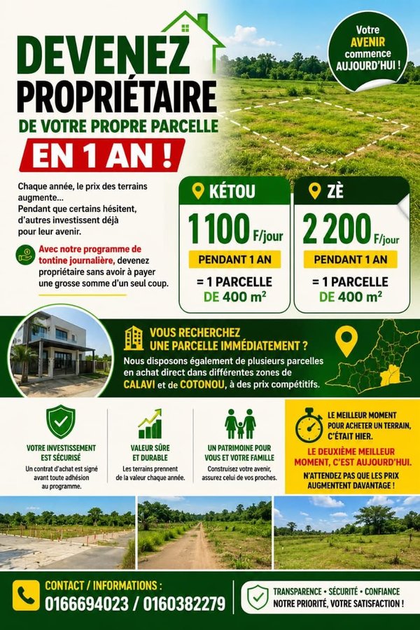 Terrain constructible de 500 m² avec titre foncier et dossier complet
