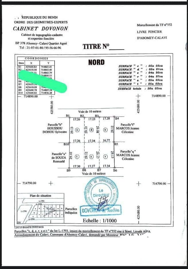 Terrain constructible de 500 m² avec titre foncier et dossier complet