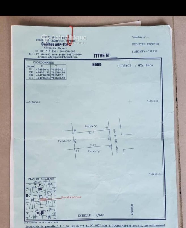 Terrain constructible de 282 m² avec papiers légaux complets en zone calme