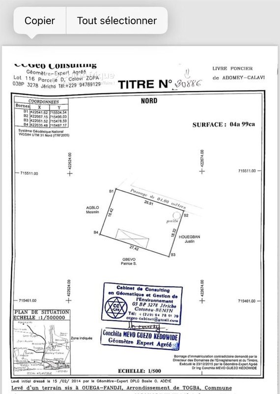 Terrain spacieux de 499 m² avec titre foncier personnel et électricité