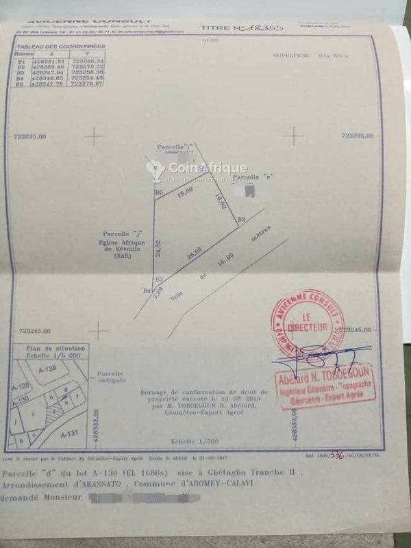 Terrain clôturé avec titre foncier personnel - 386 m²