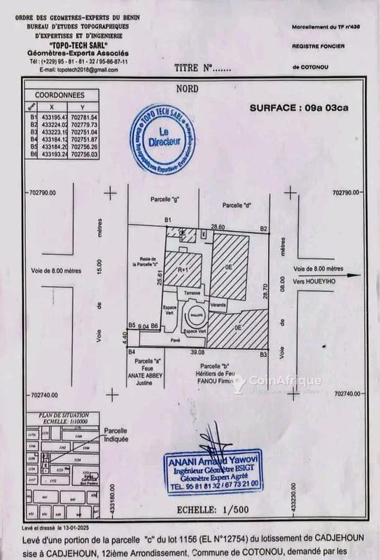 Terrain spacieux de 903 m² avec titre foncier en cours - Idéal pour projets immobiliers