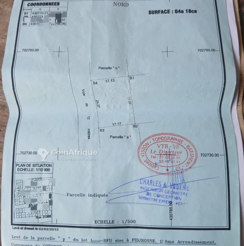 Terrain constructible de 418 m² avec documents légaux complets