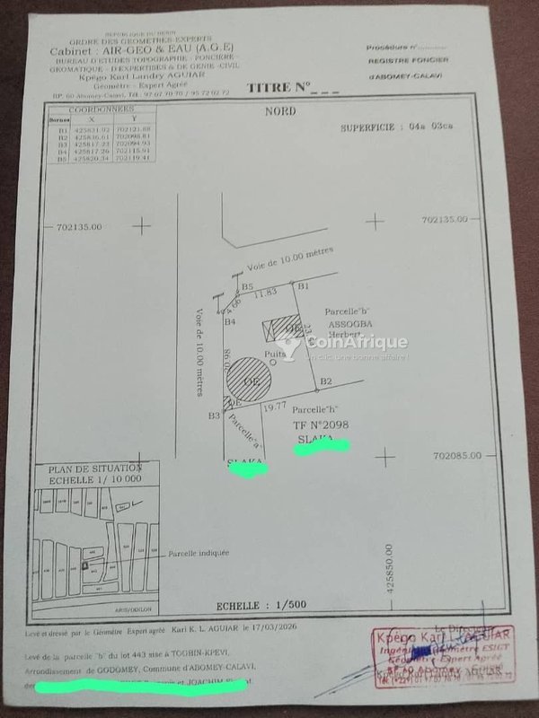 Terrain clôturé de 403 m² dans une zone calme et en plein développement