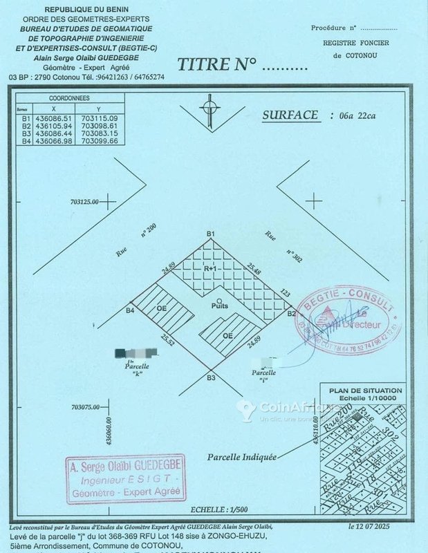 Terrain exceptionnel de 622 m² en angle de rue au cœur d'un carrefour stratégique