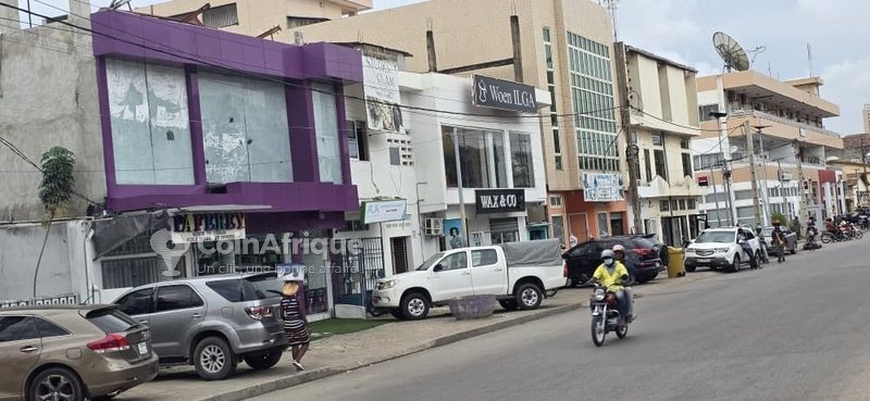 Immeuble commercial spacieux avec boutiques, magasins et appartements loués générant des revenus