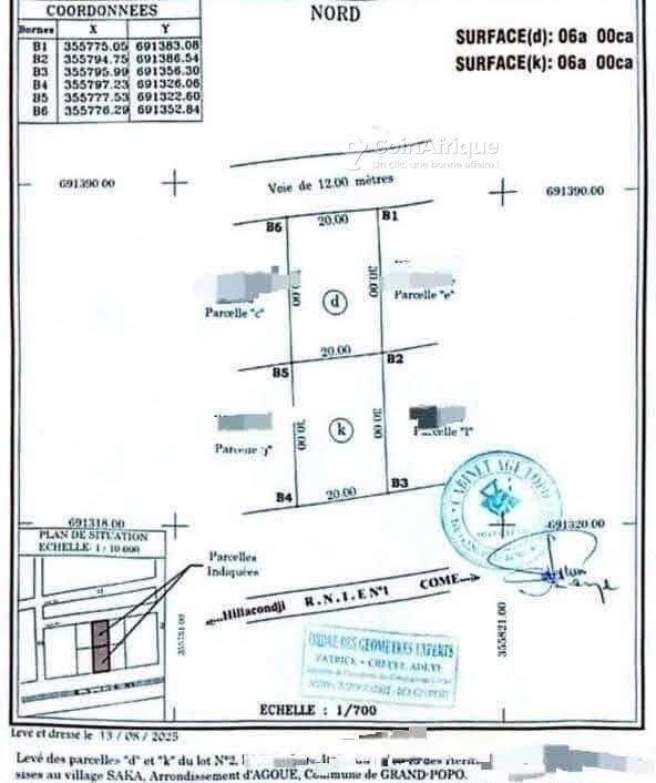 Terrain exceptionnel de 1200 m² avec titre foncier - Investissement idéal en zone hôtelière