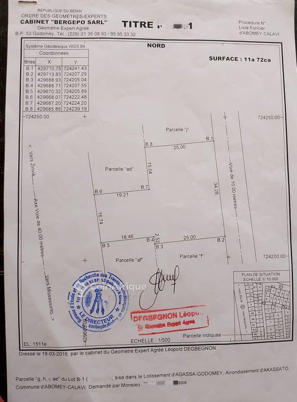 Terrain viabilisé de 1172 m² avec titre foncier et accès goudronné