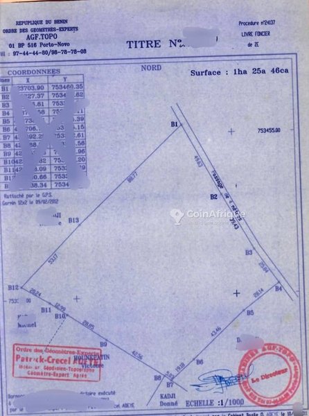 Terrain exceptionnel de plus d'un hectare avec teckeraie et titre foncier personnel