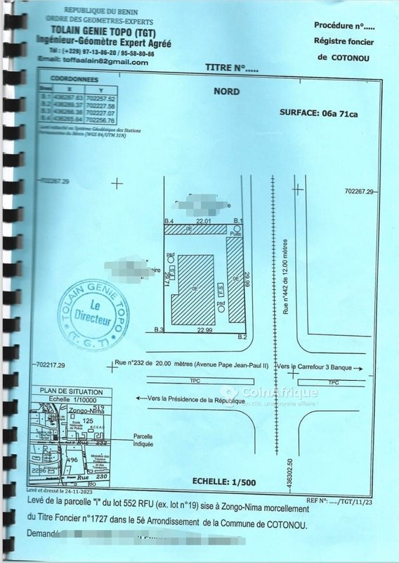 Terrain premium de 671 m² en angle de rue avec titre foncier personnel et visibilité exceptionnelle